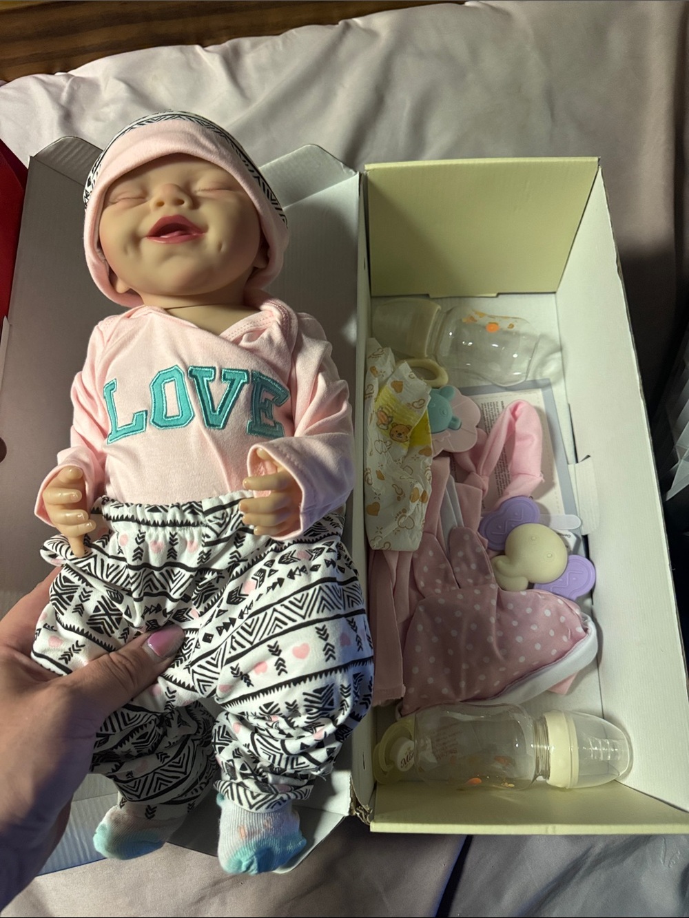 Pink 'LOVE' Baby Doll with Accessory Set